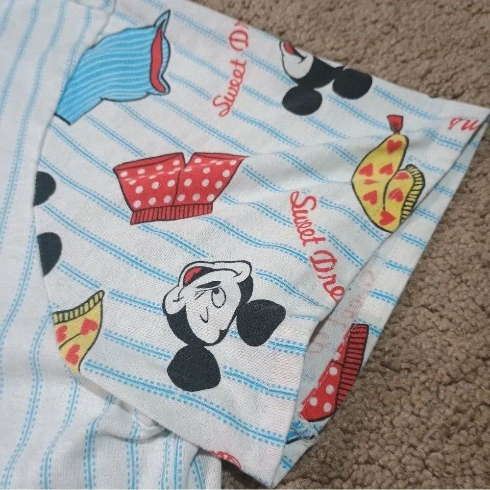 Vintage Disney Mickey Mouse striped nightgown sweet dreams unlimited